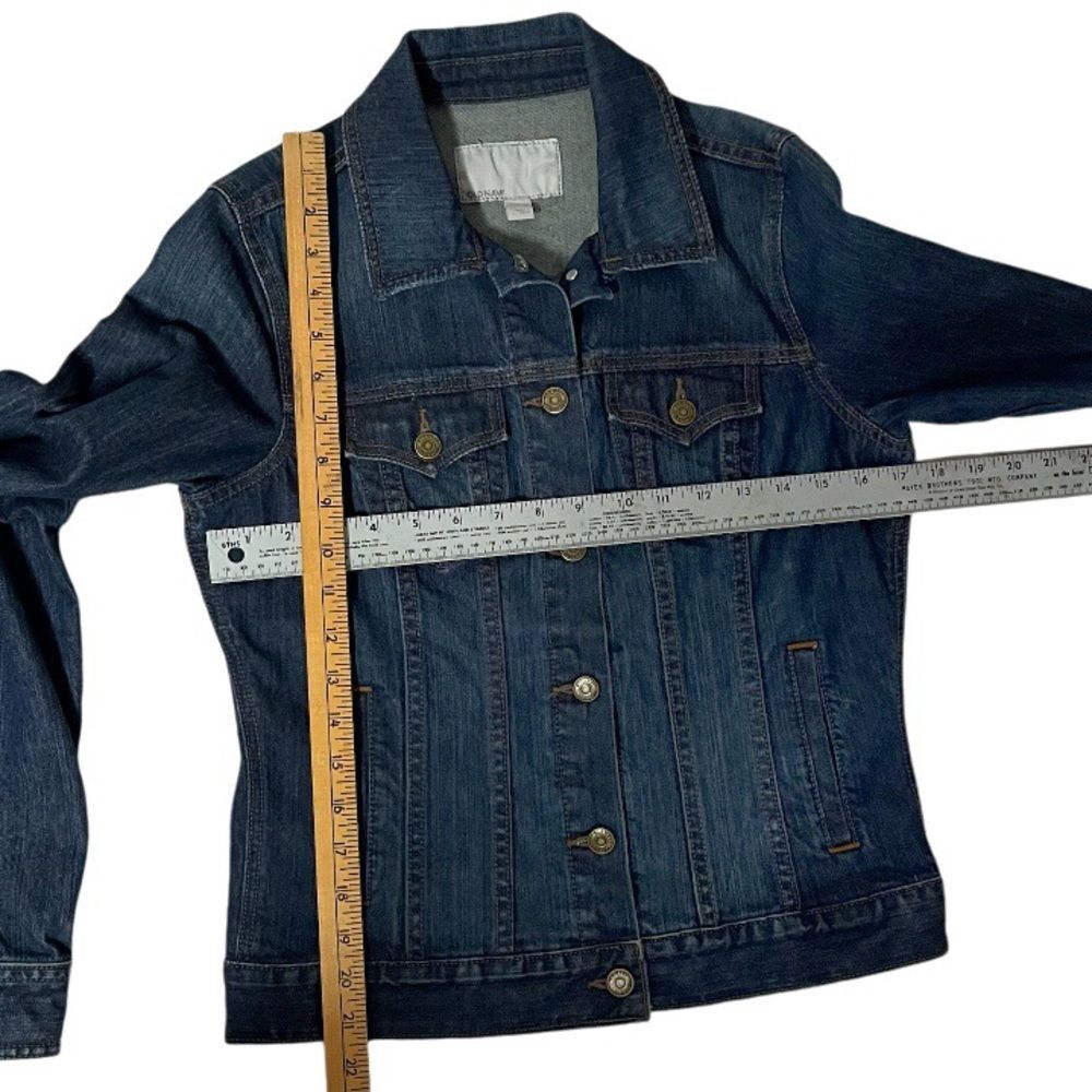 OLD NAVY Blue Denim Jean Jacket Trucker Jacket Pointed Collar Flaps Size Medium - Picture 6 of 11